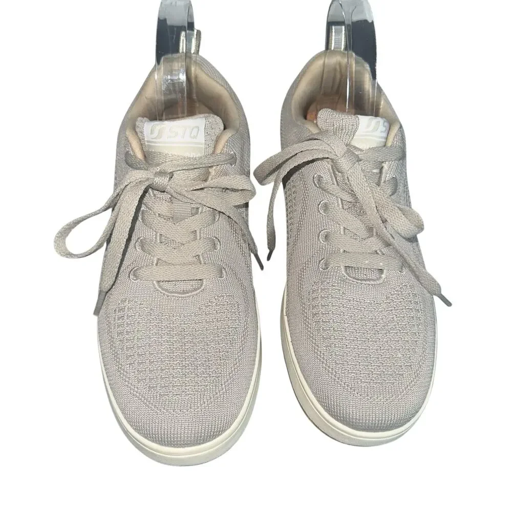 STQ Women’s Sneakers Size 8.5 Gray Knit Comfort Walking Shoes